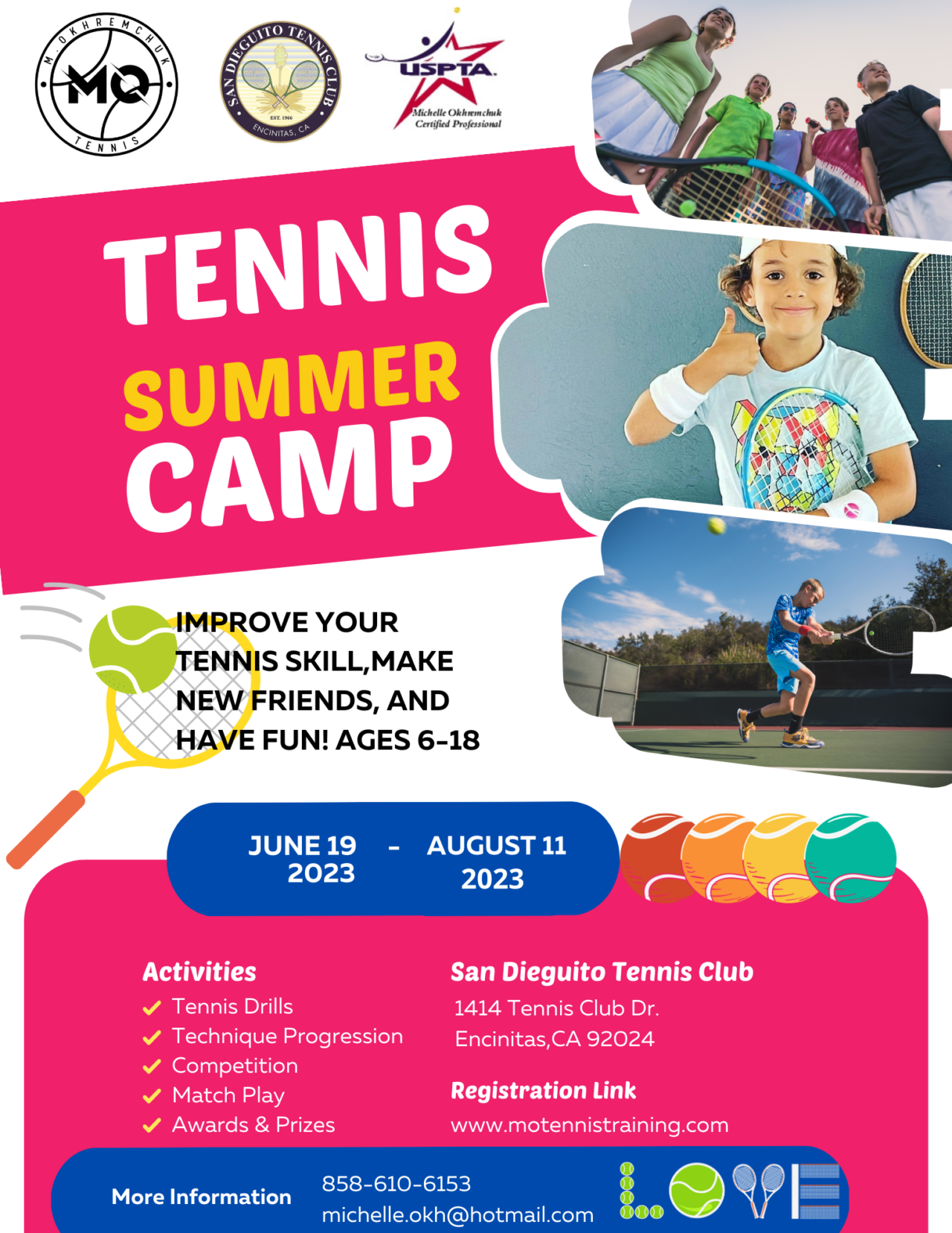 2023 Tennis Summer Camp MO Tennis Training Academy San Diego